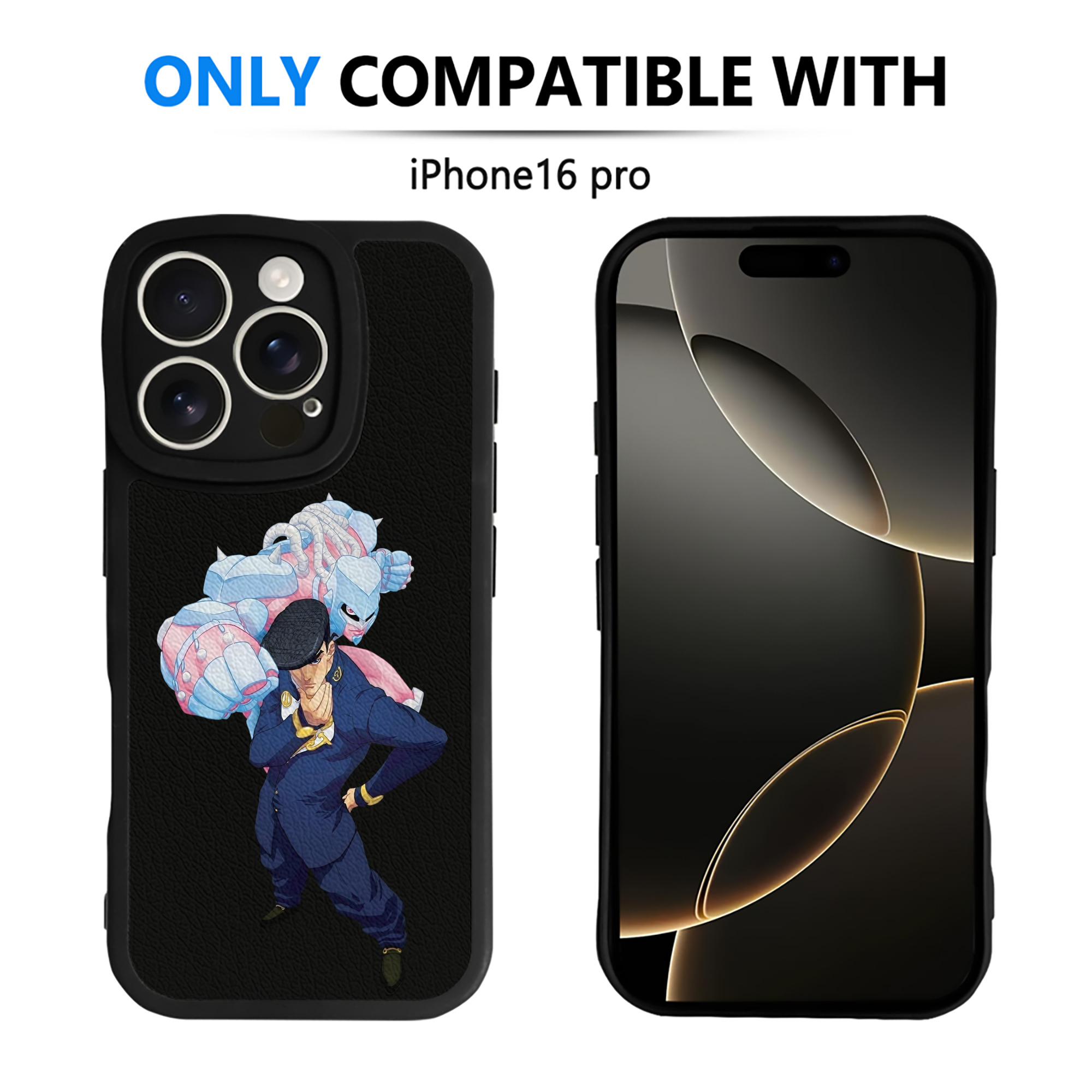 （画像用） ジョジョの奇妙な冒険 ひがしかた じょうすけ JoJo's Bizarre Adventure Higashikata Josuke 【iPhone 16シリーズ対応】シリコンスマホケース（レザー調） 材質：シリコン